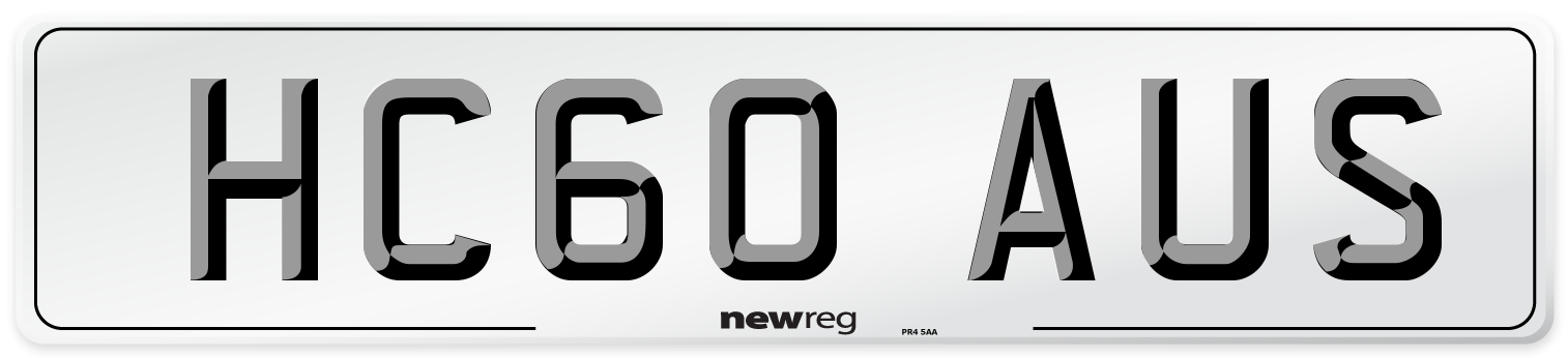 HC60 AUS Number Plate from New Reg